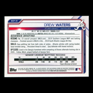 Drew Waters 2021 Bowman Chrome Prospect Braves