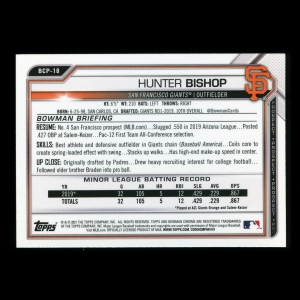 Hunter Bishop 2021 Bowman Chrome Prospect Giants