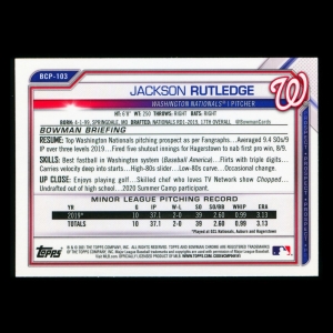 Jackson Rutledge 2021 Bowman Chrome Prospect Nationals