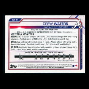 Drew Waters 2021 Bowman Chrome Prospect Braves