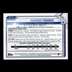 Wander Franco 2021 Bowman Chrome Prospect Rays