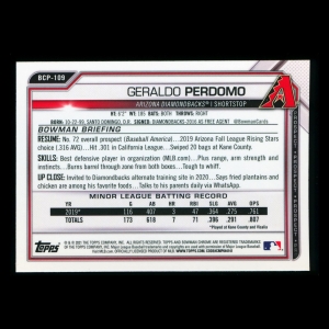 Geraldo Perdomo 2021 Bowman Chrome Prospect Diamondbacks