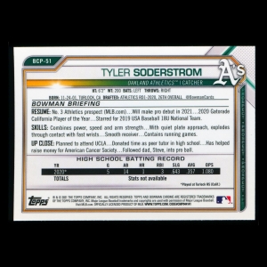 Tyler Soderstrom 2021 Bowman Chrome Prospect Athletics