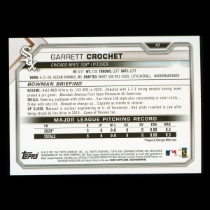 Garrett Crochet RC 2021 Bowman Rookie White Sox