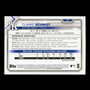 Clarke Schmidt RC 2021 Bowman Rookie Yankees