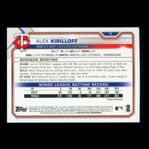 Alex Kirilloff RC 2021 Bowman Rookie Twins