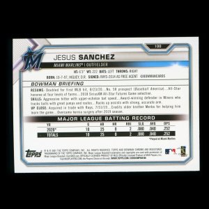 Jesus Sanchez RC 2021 Bowman Rookie Marlins