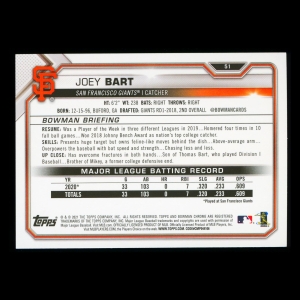 Joey Bart RC 2021 Bowman Rookie Giants
