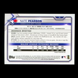 Nate Pearson RC 2021 Bowman Rookie Blue Jays