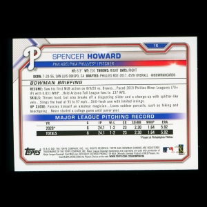 Spencer Howard RC 2021 Bowman Rookie Phillies