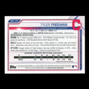 Tyler Freeman 2021 Bowman Prospect 1st Edition Indians