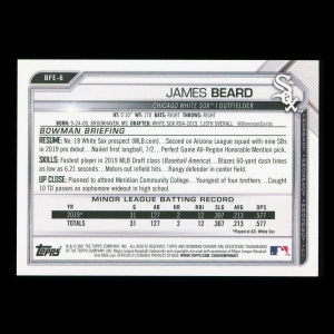 James Beard 2021 Bowman Prospect 1st Edition White Sox