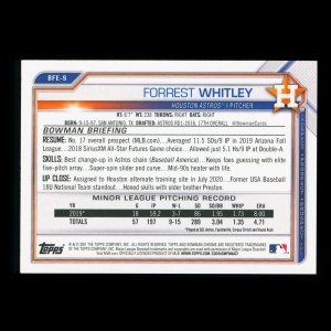 Forrest Whitley 2021 Bowman Prospect 1st Edition Astros