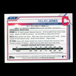 Nolan Jones 2021 Bowman Prospect 1st Edition Indians