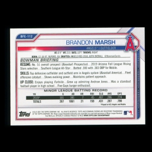 Brandon Marsh 2021 Bowman Prospect 1st Edition Angels