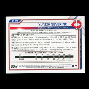 Yunior Severino 2021 Bowman Prospect 1st Bowman Twins