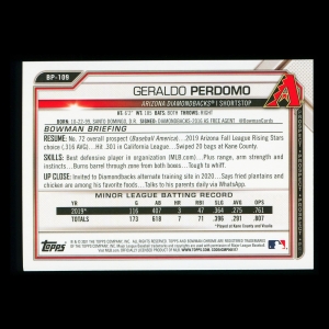 Geraldo Perdomo 2021 Bowman Prospect Diamondbacks