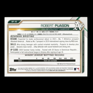 Robert Puason 2021 Bowman Prospect Athletics