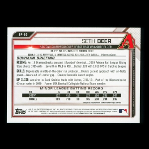 Seth Beer 2021 Bowman Prospect Diamondbacks
