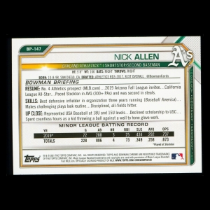 Nick Allen 2021 Bowman Prospect Athletics