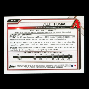 Alek Thomas 2021 Bowman Prospect Diamondbacks