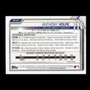 Anthony Volpe 2021 Bowman Prospect Yankees