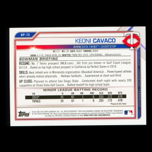 Keoni Cavaco 2021 Bowman Prospect Twins