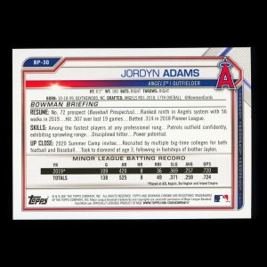 Jordyn Adams 2021 Bowman Prospect Angels