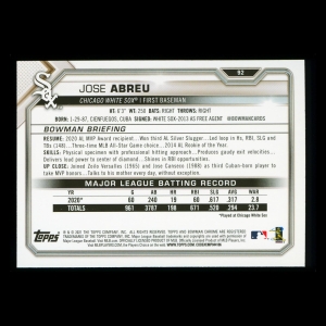 Jose Abreu 2021 Bowman White Sox