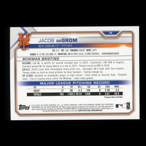 Jacob deGrom 2021 Bowman Mets