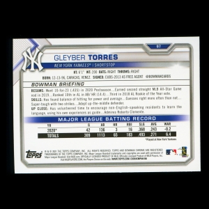Gleyber Torres 2021 Bowman Yankees