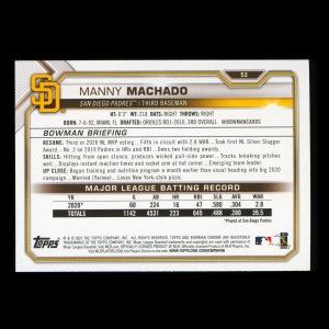 Manny Machado 2021 Bowman Padres