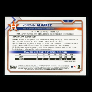 Yordan Alvarez 2021 Bowman Astros