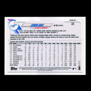 Edwin Rios 2021 Topps Opening Day Future Stars Dodgers