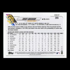 Trent Grisham 2021 Topps Opening Day Future Stars Padres