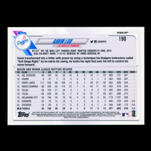 Gavin Lux 2021 Topps Opening Day Future Stars Dodgers