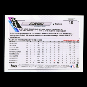 Dylan Cease 2021 Topps Opening Day Future Stars White Sox