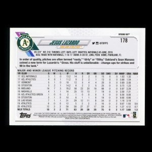 Jesus Luzardo 2021 Topps Opening Day Future Stars Athletics