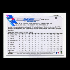 Bo Bichette 2021 Topps Opening Day Future Stars Blue Jays
