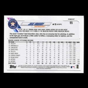 Jose Urquidy 2021 Topps Opening Day Future Stars Astros
