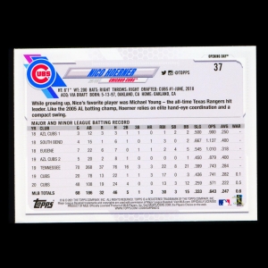 Nico Hoerner 2021 Topps Opening Day Future Stars Cubs