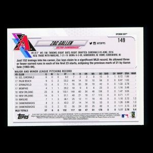 Zac Gallen 2021 Topps Opening Day Future Stars Diamondbacks