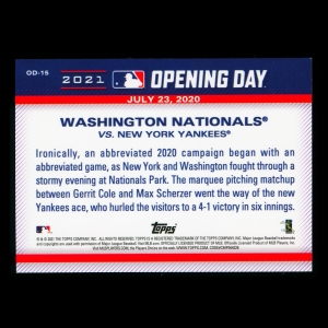 Washington Nationals 2021 Topps Opening Day