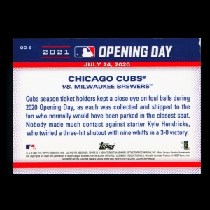 Chicago Cubs 2021 Topps Opening Day
