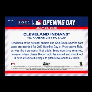 Cleveland Indians 2021 Topps Opening Day