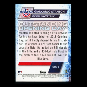 Giancarlo Stanton 2021 Topps Opening Day 2018 Yankees
