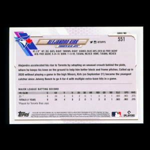 Alejandro Kirk RC Topps 2021 Rookie Blue Jays
