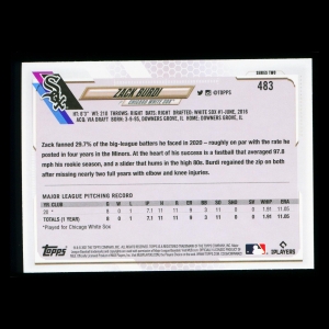 Zack Burdi RC Topps 2021 Rookie White Sox