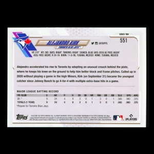 Alejandro Kirk RC Topps 2021 Rookie Blue Jays