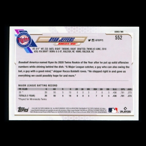 Ryan Jeffers RC Topps 2021 Rookie Twins